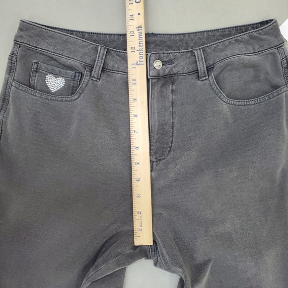 Quacker Factory Dream Jeans women's size 12 x 32L gray stretch bootcut high rise - Picture 5 of 13
